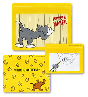 『TOM and JERRY FUNNY ART!』3・E賞・黄色のジッパーバッグ他