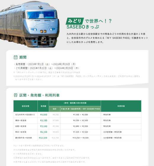 JR九州 長崎県 新幹線で世界へ!? NAGASAKI きっぷ おトク チケット 長崎駅 佐世保駅 観光