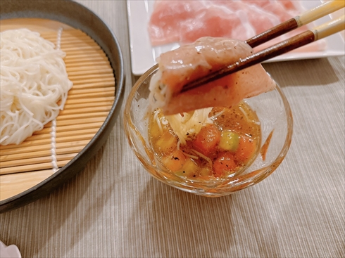 トマトつけダレ素麺