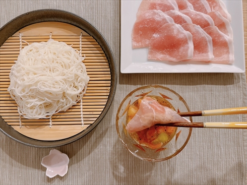 トマトつけダレ素麺