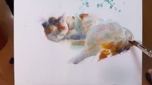 おじいちゃん先生が眠ったネコを描いた結果…… 驚異的な結果に