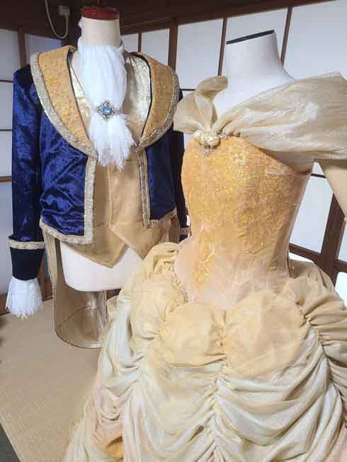 美女と野獣 ベル ドレス コスプレ 自作 衣装 ディズニー仮装