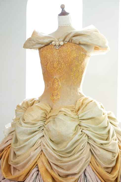 美女と野獣 ベル ドレス コスプレ 自作 衣装 ディズニー仮装