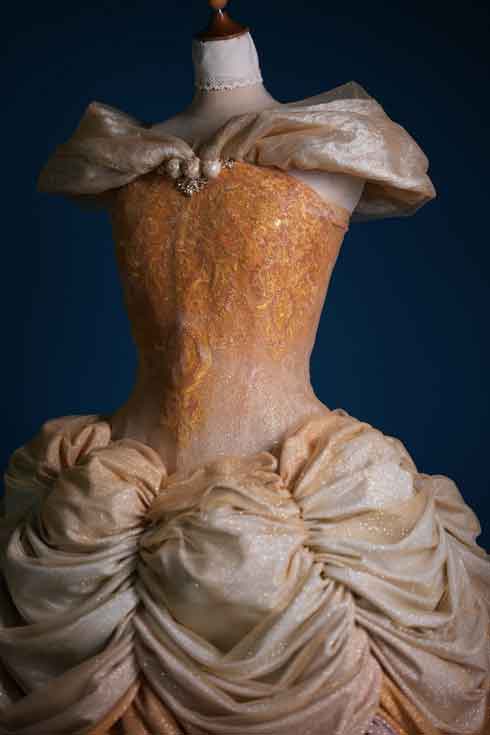 美女と野獣 ベル ドレス コスプレ 自作 衣装 ディズニー仮装