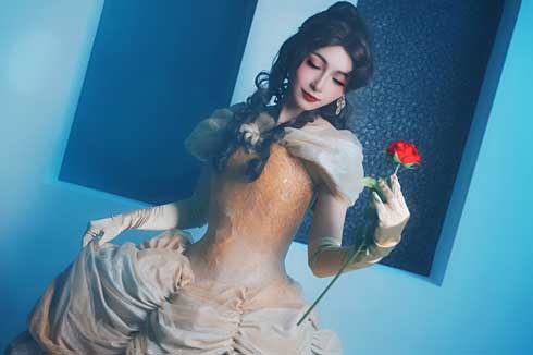 美女と野獣 ベル ドレス コスプレ 自作 衣装 ディズニー仮装