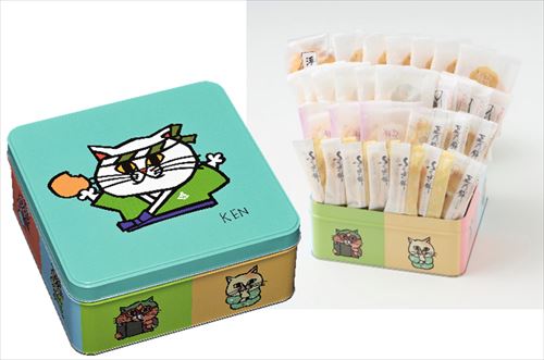 もち吉とKENのコラボ缶