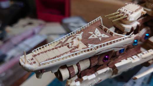 木材 廃材 自作 戦艦 ヤマト アルペジオ 変形 木製 模型
