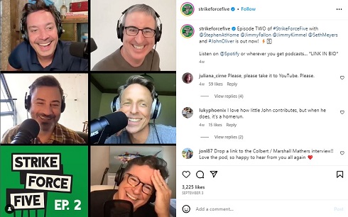 ストで失業状態のスタッフ支援のためのポッドキャスト・シリーズに深夜トーク番組の顔が集結