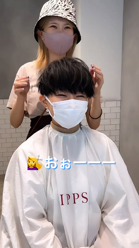 メンズカットをする女の子・アフター