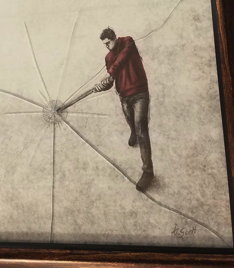 額縁に細工を施したアート