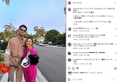 ダルビッシュ有＆聖子のハロウィーンコス姿