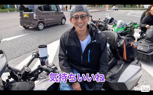 初ツーリングの感想を述べる大沢樹生