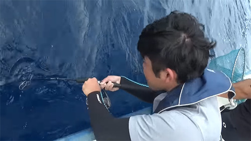 竿を垂直に