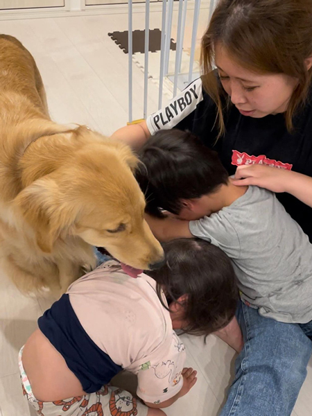 みんなでママの取り合い