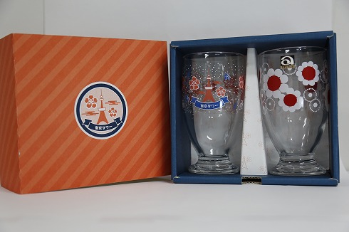「アデリアレトロ×東京タワー」オリジナルコラボペアグラス