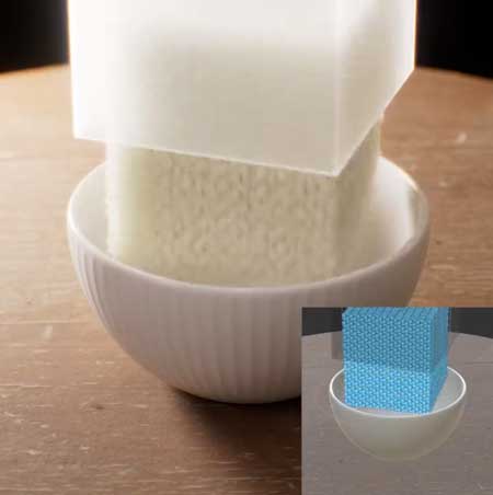 CG 冷えたご飯 スプーン ほぐす 動画 白米 粒 3D 再現