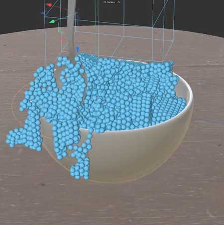 CG 冷えたご飯 スプーン ほぐす 動画 白米 粒 3D 再現