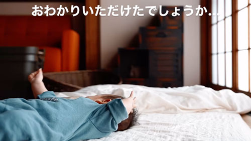 赤ちゃんを見守る猫