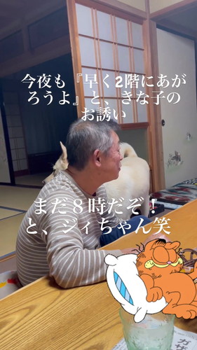 こっちこっちと誘います