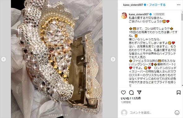 叶姉妹の“何も入らないバッグ”シリーズ