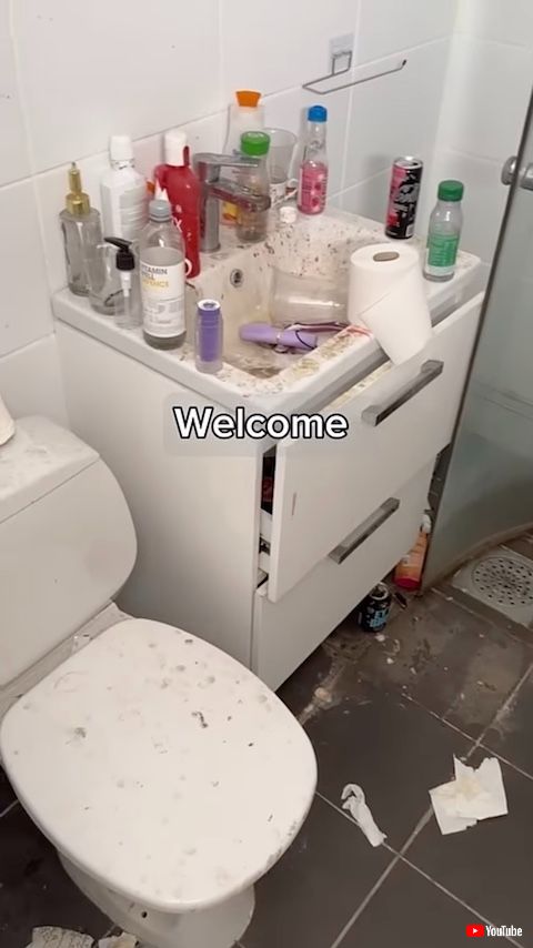 掃除の女王 海外 YouTube 汚部屋 シャワー室