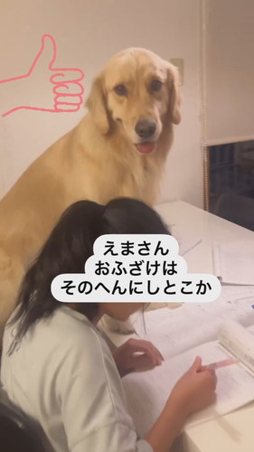 勉強を教えてあげるエマちゃん