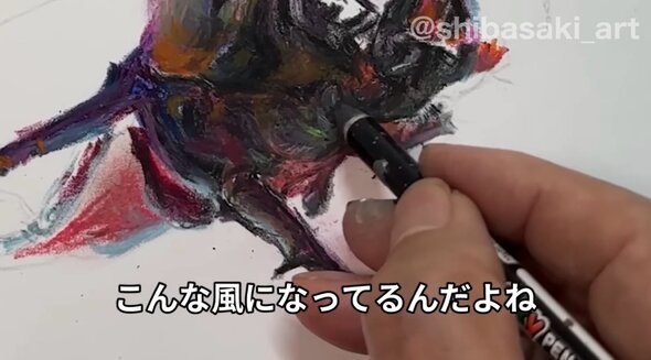 クレヨンでカブトムシ03