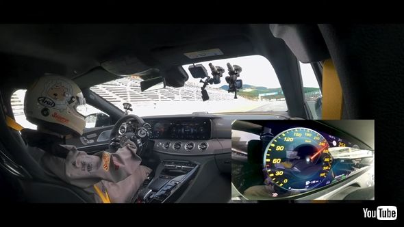 富士スピードウェイをメルセデスAMG GT63S Eパフォーマンスで走る所ジョージ