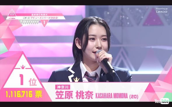 「ME:I」としてデビューが決定した笠原桃奈