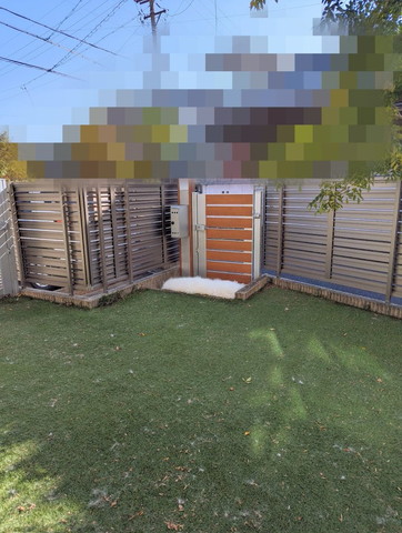 玄関で寝てるワンコ