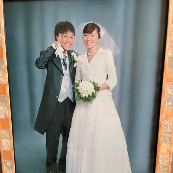 名倉潤と渡辺満里奈のウエディングフォト