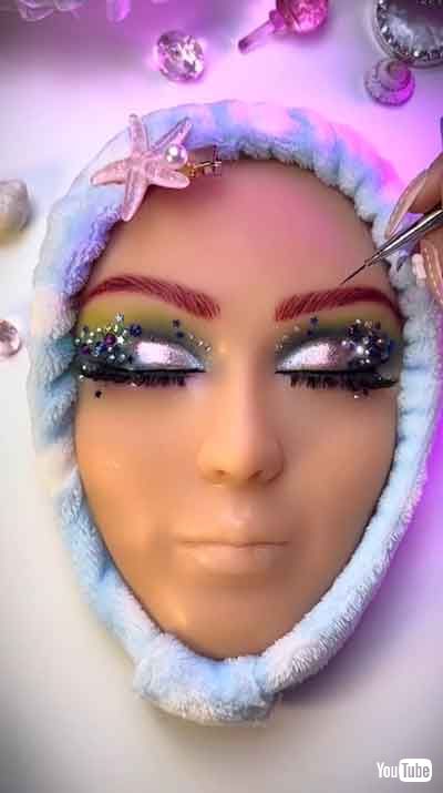 メイク マネキン チュートリアル 動画 ビフォーアフター 人魚 派手