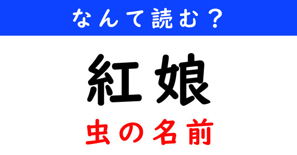 漢字クイズ　難読漢字　紅娘