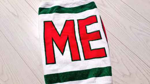 クリスマス タオル ドカベン 山田太郎 明訓高校 配色 赤と緑