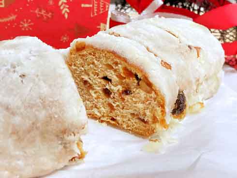 シュトーレン 真ん中から切る くっつかない 切り口 断面 らんぼうもの