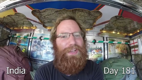 2015年9月に始めた旅行181日目の夫のひげ