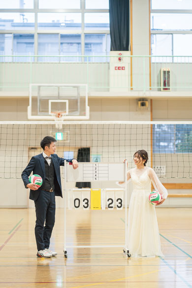 バレーボールウェディングフォト