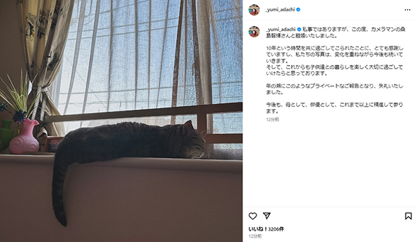 離婚発表の投稿