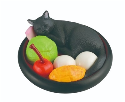 フェリシモスイーツにゃんこクッションフィギュア〈あんみつ〉くろ