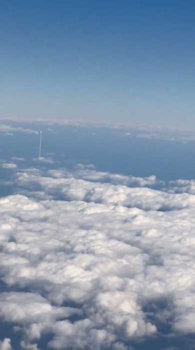 JAL659便 H2Aロケット 発射 打ち上げ 上昇 飛行機 機内 撮影