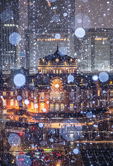 雪の日の東京駅