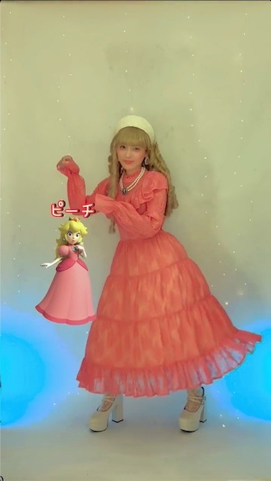 ピーチのクラシカルロリータコーディネート