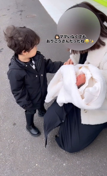 ママと再会した男の子