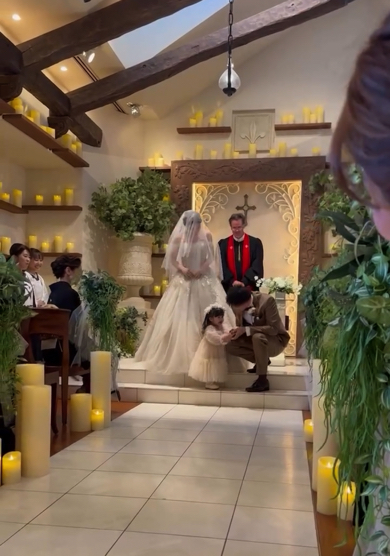 指輪をパパに渡せたリングガール