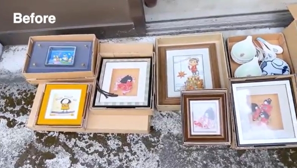 家の前に並べたシャドーボックス