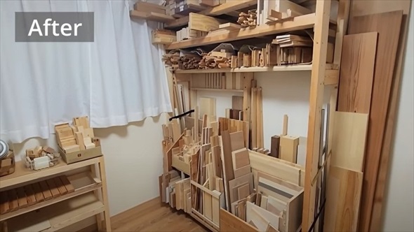 DIY母ちゃん、ためこんだ端材を片付ける