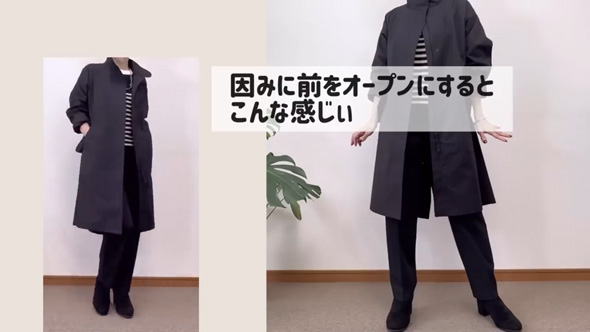 田舎町 60代 女性 モッズコート 挑戦 着こなす コーデ シニア 春 コート ユニクロ