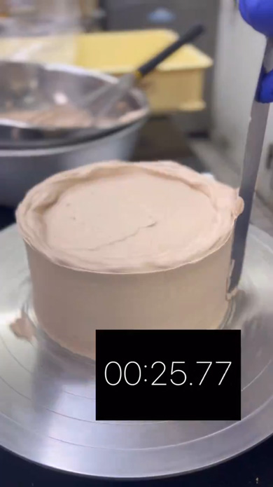 パティシエ 本気 ナッペ ケーキ クリーム プロ メイキング 1分チャレンジ