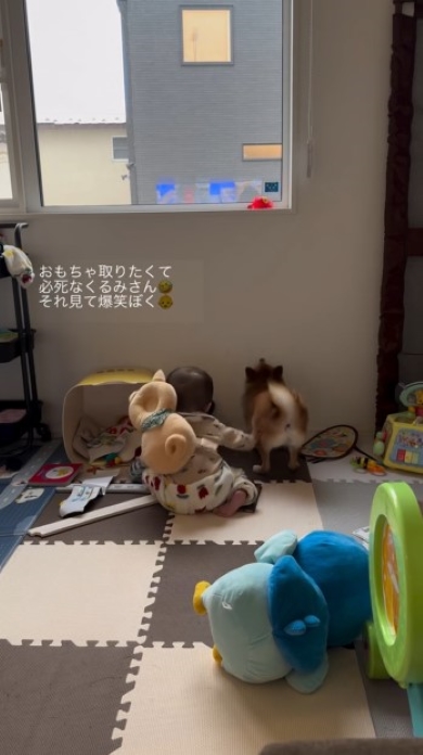 バランスを崩す赤ちゃん
