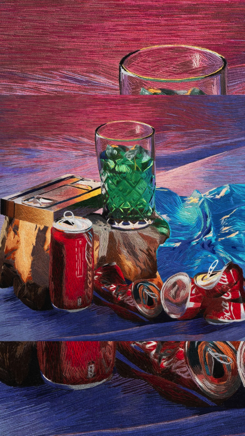 油絵のような刺繍絵画